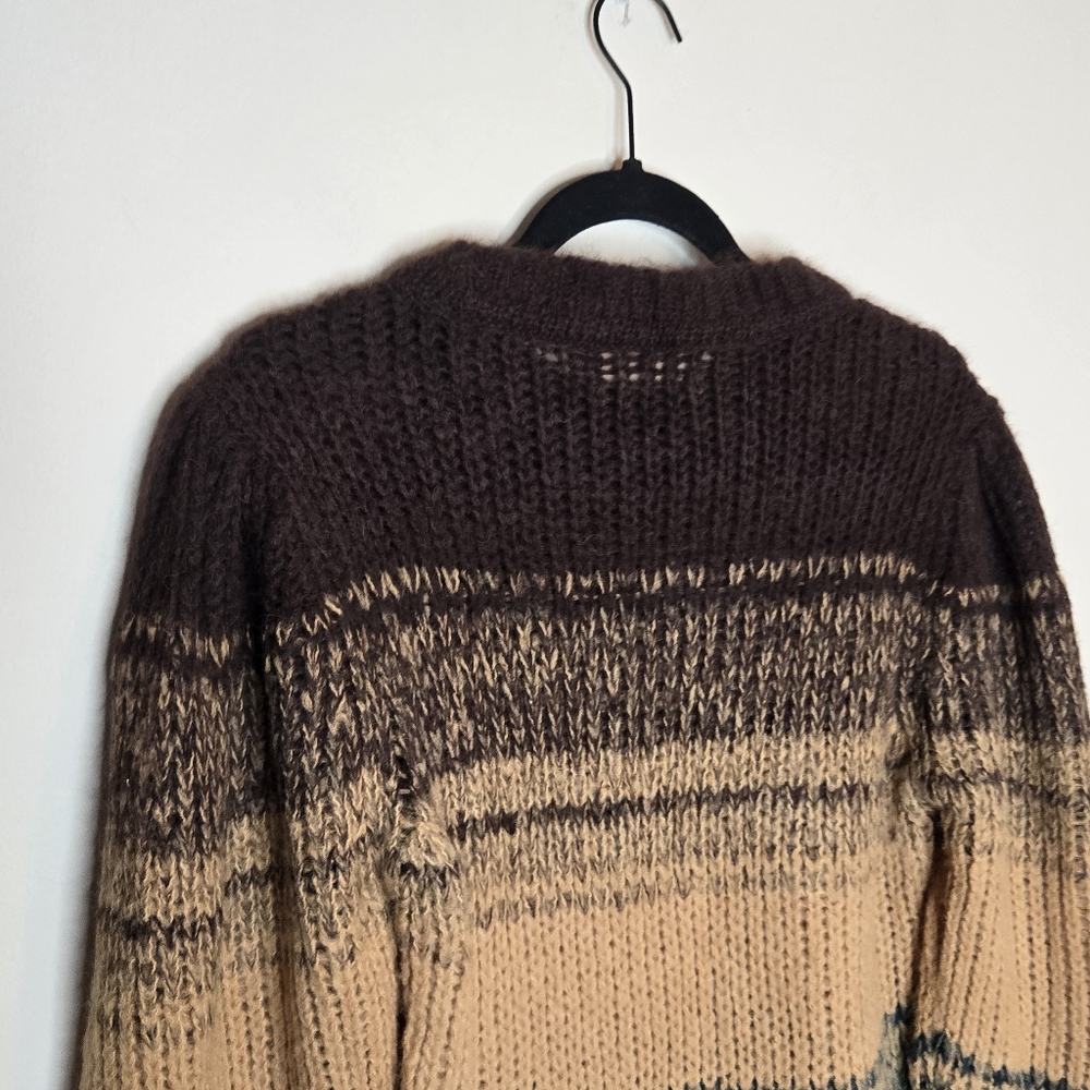 Ulla Johnson Rosalia Alpaca Sweater Puff Sleeve Striped Cozy Knit Oversized Boho - Picture 3 of 11